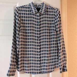 J. Crew Owl Silk Shirt